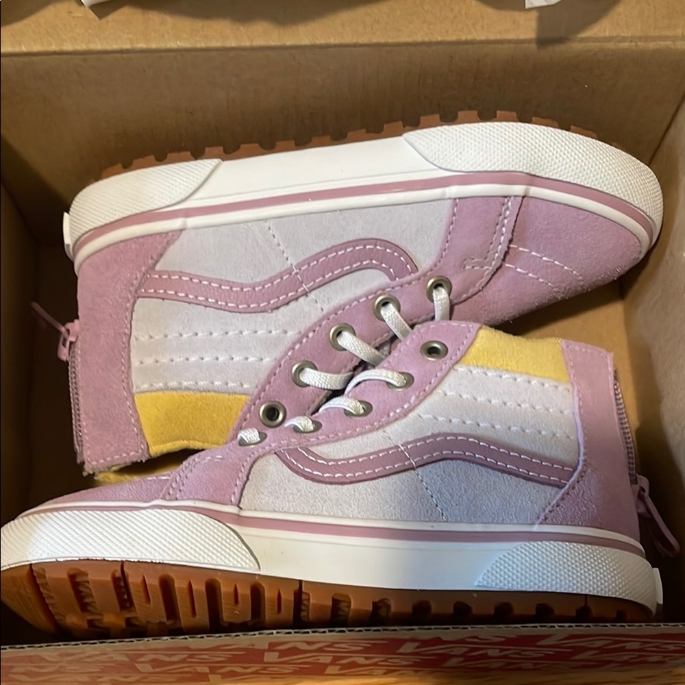 Vans Purple and White Sk8-Hi Sneakers